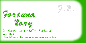 fortuna mory business card